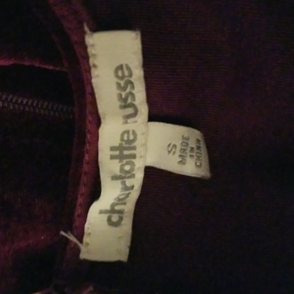 Romper velvet feel sz s dark red - Picture 2 of 9